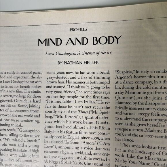 Luca Guadagnino director producer Print Ad Pinup Poster magazine article photo - Picture 2 of 3